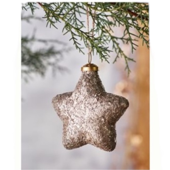 Anthropologie Other - New Anthropologie Holiday Christmas Sparkling Star Glass Ornament Gold Anthro